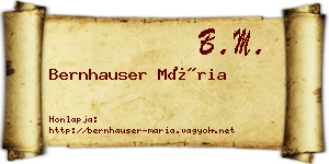 Bernhauser Mária névjegykártya